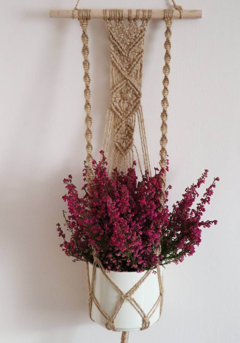 Podstawowe węzły makramy - kwietnik ze sznurka