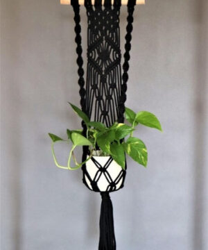 Makramowy kwietnik na kołku - sznurek 5 mm