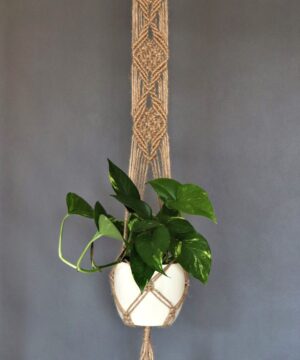 Makramowy kwietnik ze sznurka jutowego - wzór 1