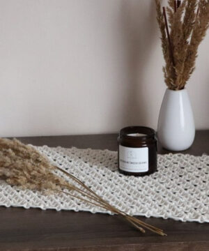 Bieżnik boho z makramy 54 cm