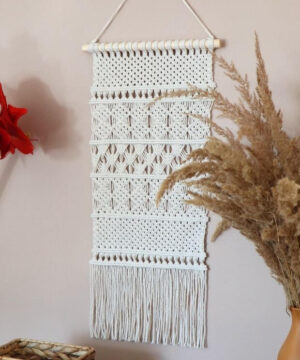 Geometryczna makrama ZIG-ZAG ecru