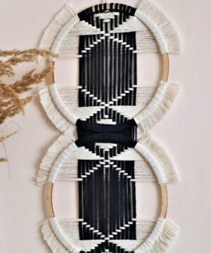 Geometryczna makrama ETNO I grafitowa