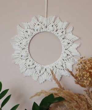 Mandala na ścianę Adele - ecru, 24 cm