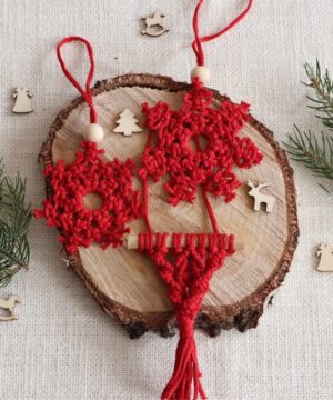 Gwiazdki z makramy na choinkę