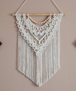 Makrama z drewnianymi koralikami Sofia