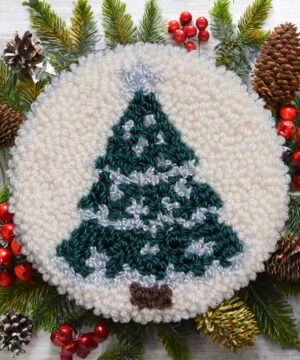 Świąteczna podkładka pod kubek haft pętelkowy - Choinka