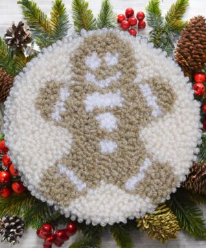 Świąteczna podkładka pod kubek haft pętelkowy - Ciasteczko