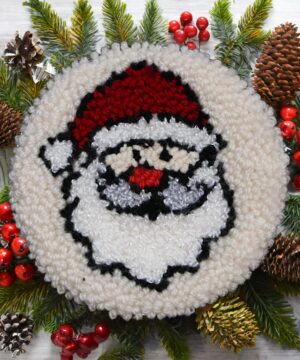 Świąteczna podkładka pod kubek haft pętelkowy - Mikołaj